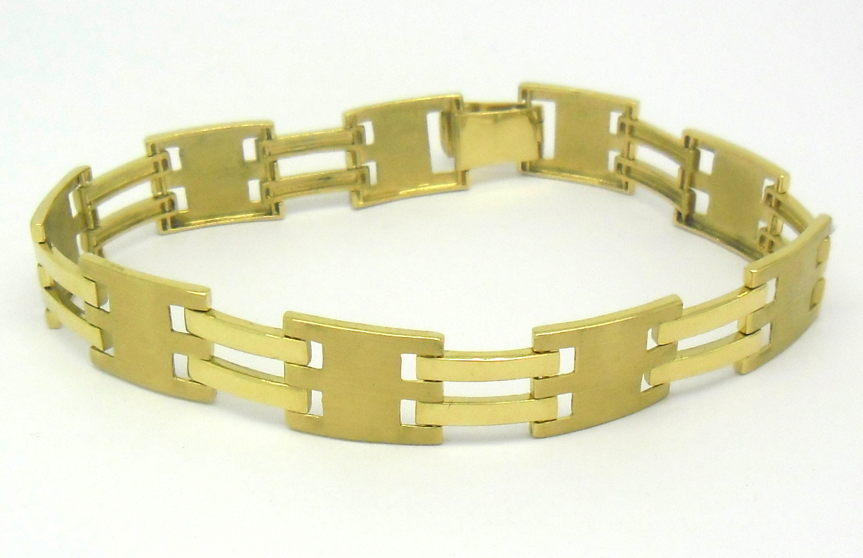 Pulseira Masculina Lisa e Fosca Ouro Amarelo 18k 750 (2)