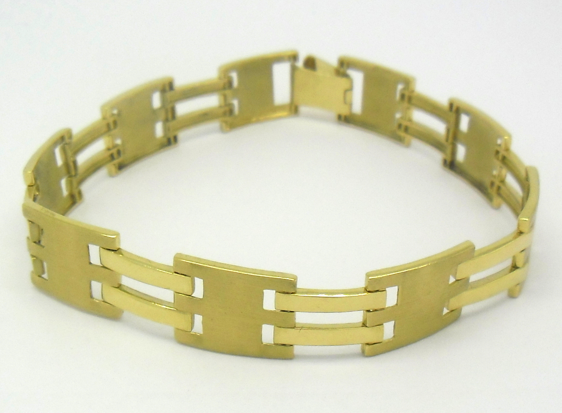 Pulseira Masculina Lisa e Fosca Ouro Amarelo 18k 750 (4)