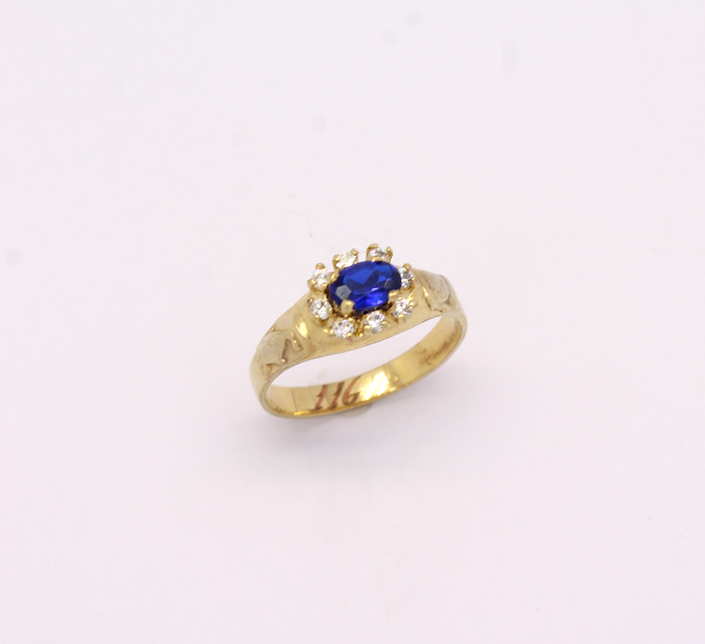 Anel de Formatura Pedras Sintéticas Ouro Amarelo 18k 750 (1)