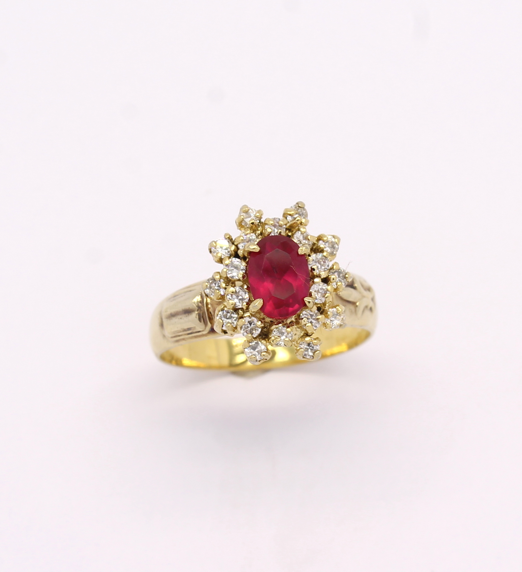 Anel de Formatura Pedras Sintéticas Ouro Amarelo 18k 750 (1)