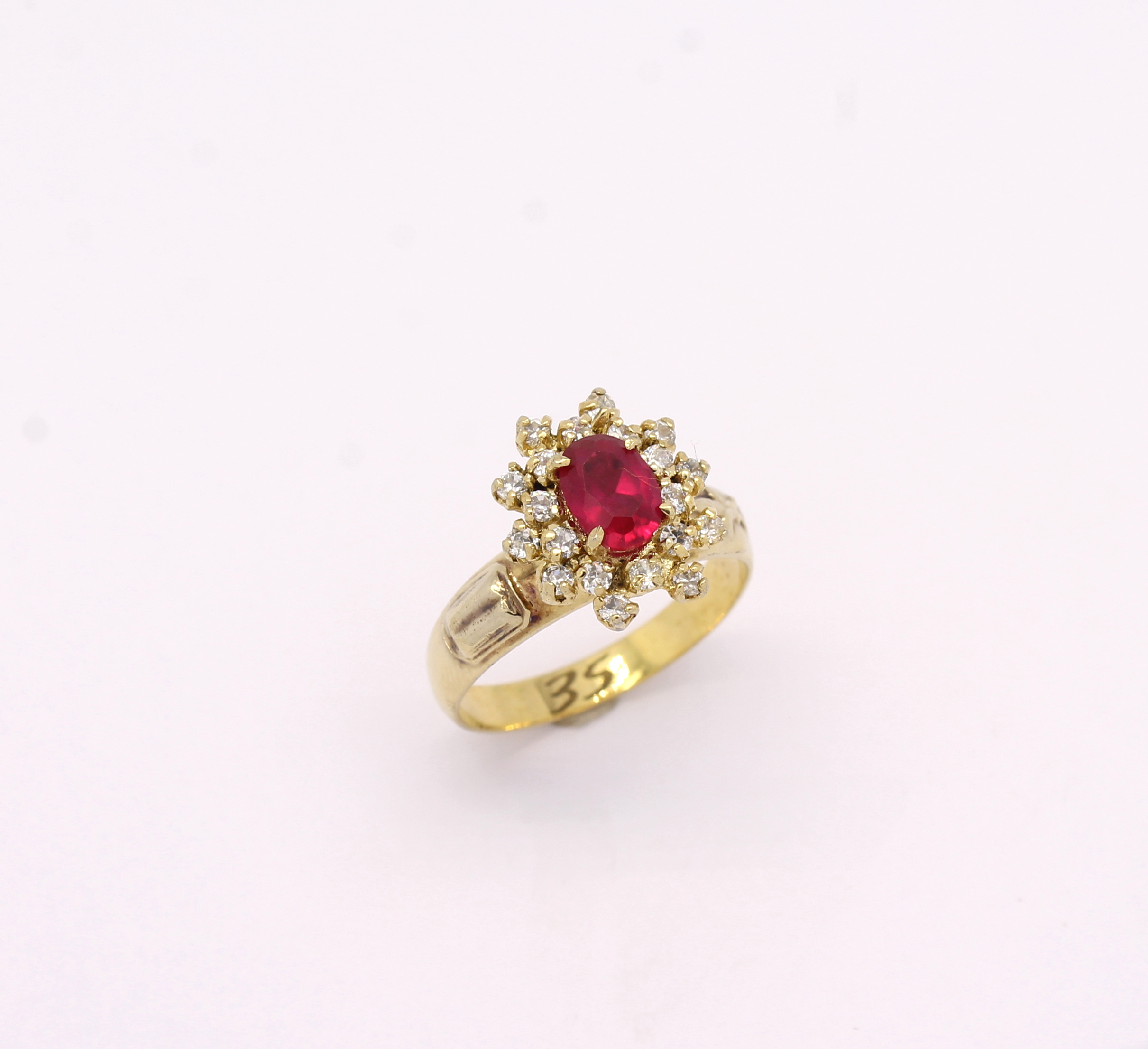 Anel de Formatura Pedras Sintéticas Ouro Amarelo 18k 750 (2)