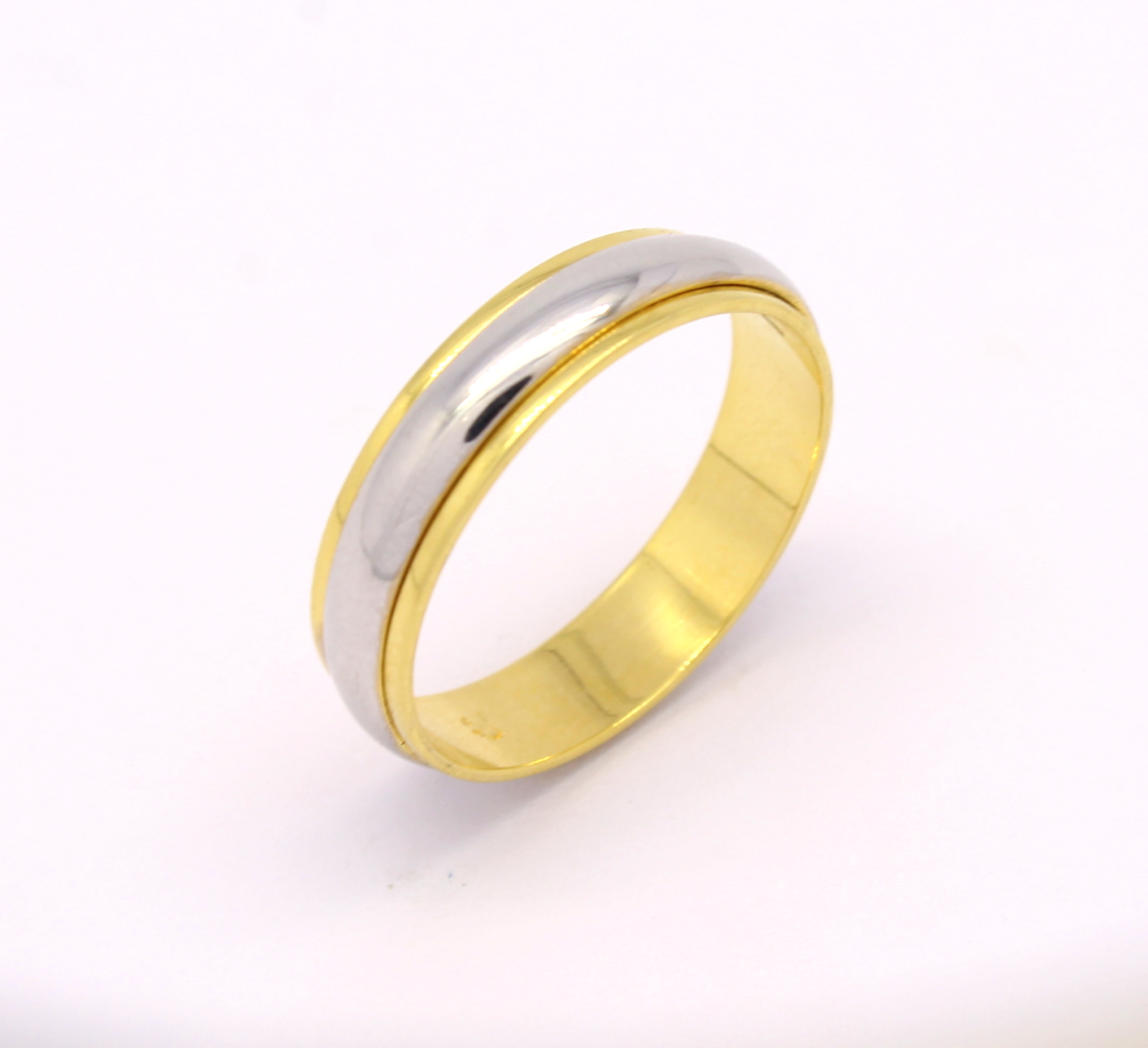 Par de Alianças Giratória 12 gramas Ouro Amarelo e Ouro Branco 18k 750 (2)