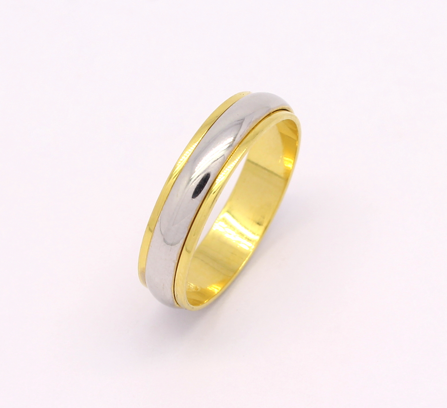 Par de Alianças Giratória 12 gramas Ouro Amarelo e Ouro Branco 18k 750 (3)