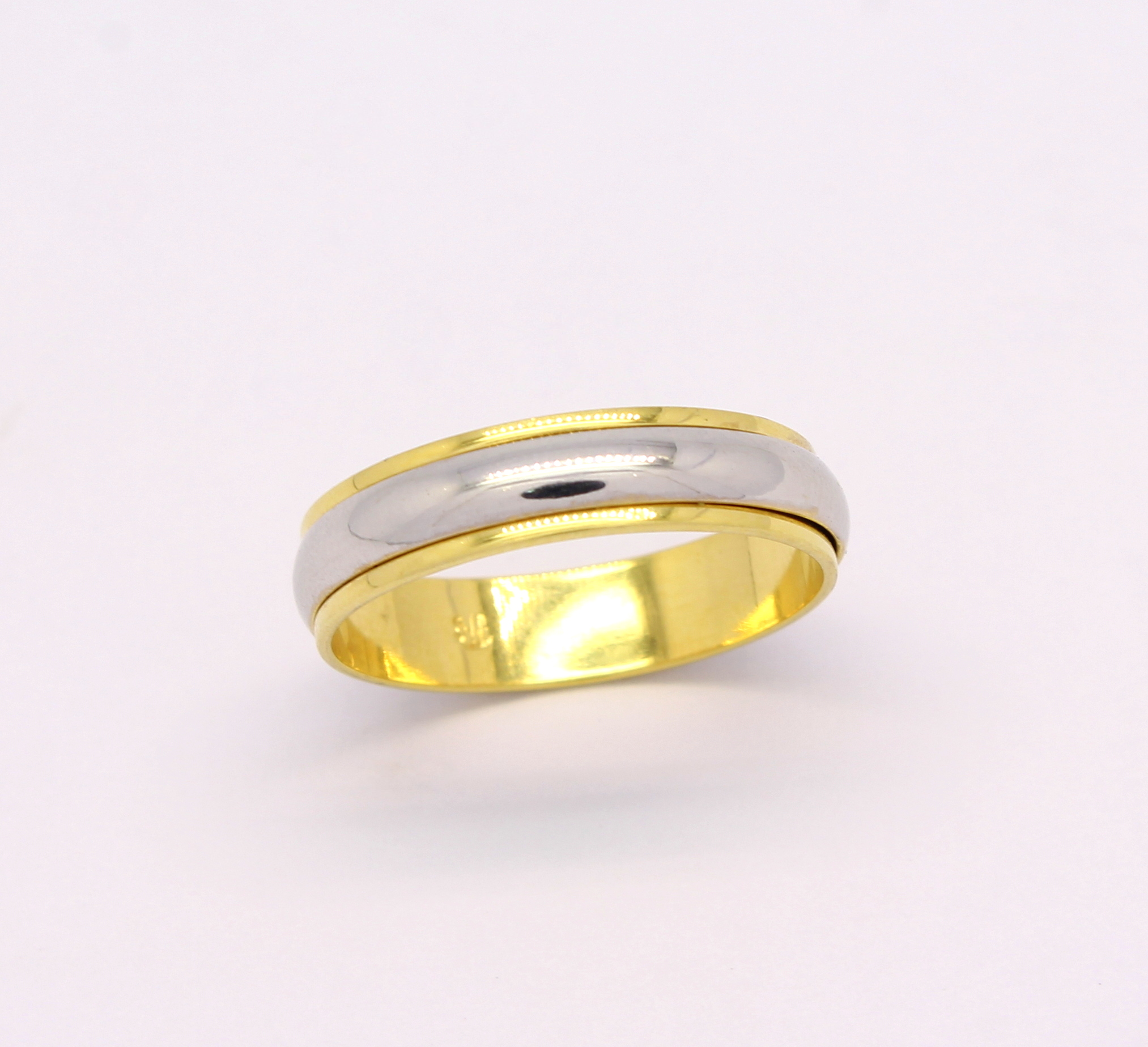 Par de Alianças Giratória 12 gramas Ouro Amarelo e Ouro Branco 18k 750 (6)