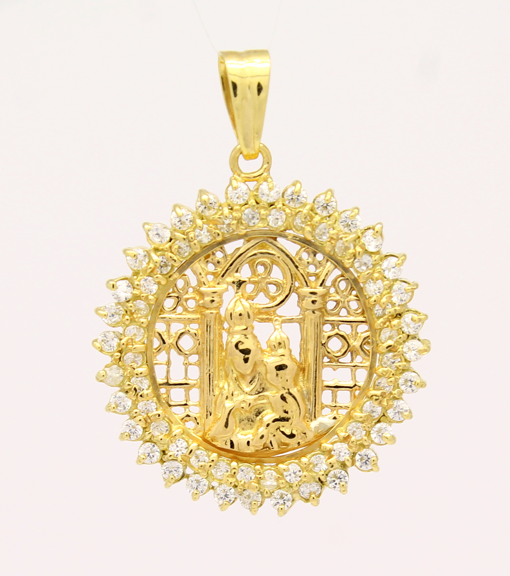 Pingente Nossa Senhora da Esperança Zircônios Ouro 18k 750 (4)