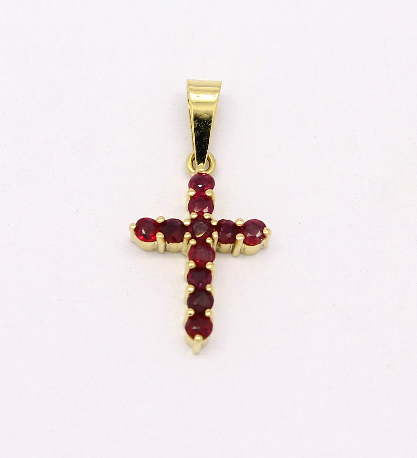Pingente Cruz de Rubi Ouro 18k 750 (1)