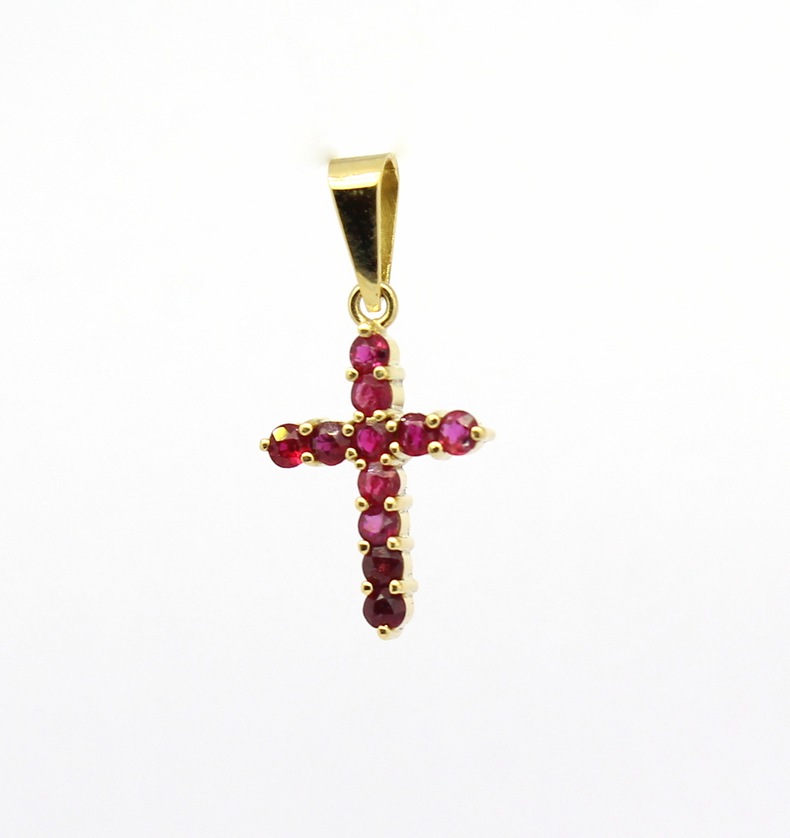 Pingente Cruz de Rubi Ouro 18k 750 (3)