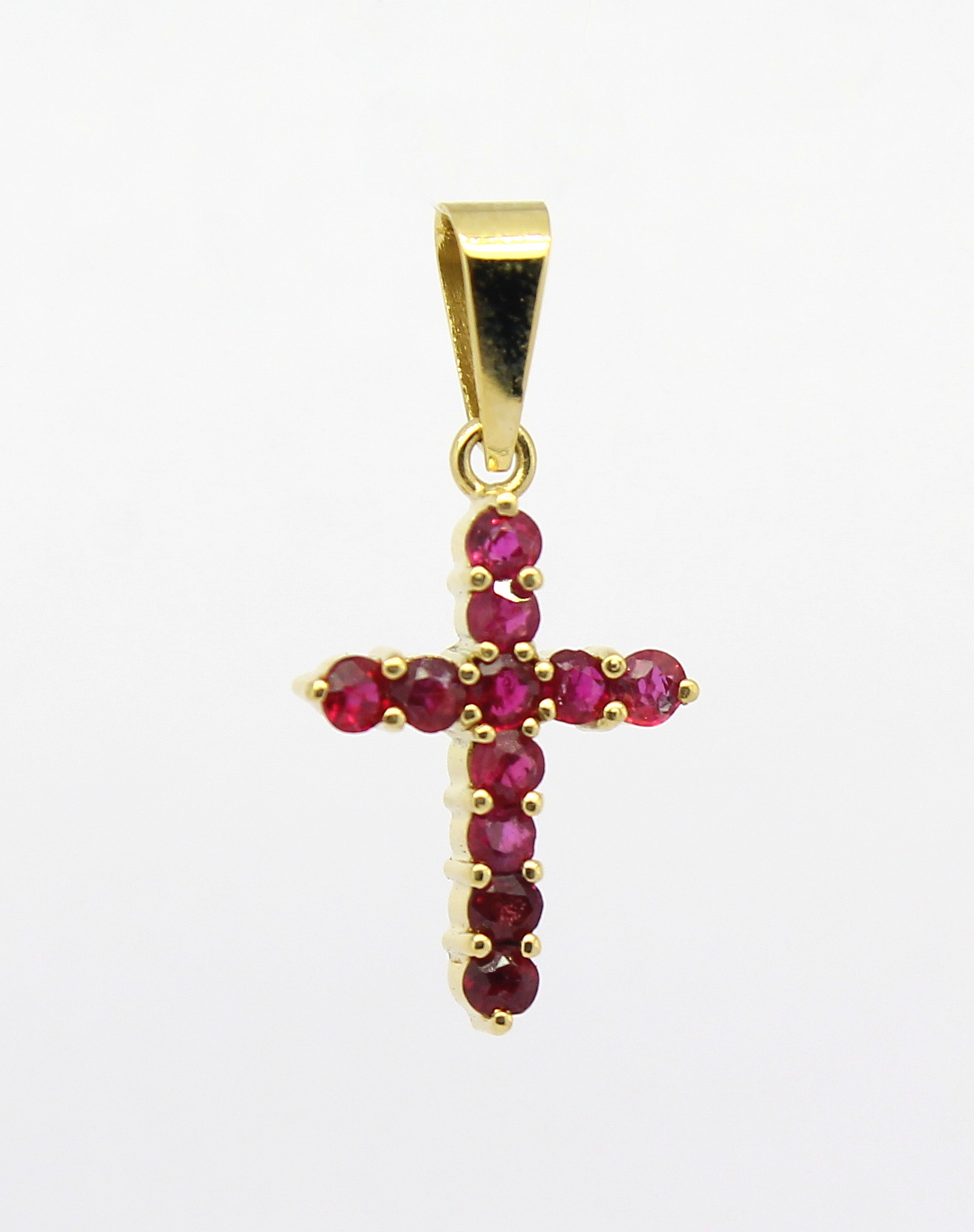 Pingente Cruz de Rubi Ouro 18k 750 (5)