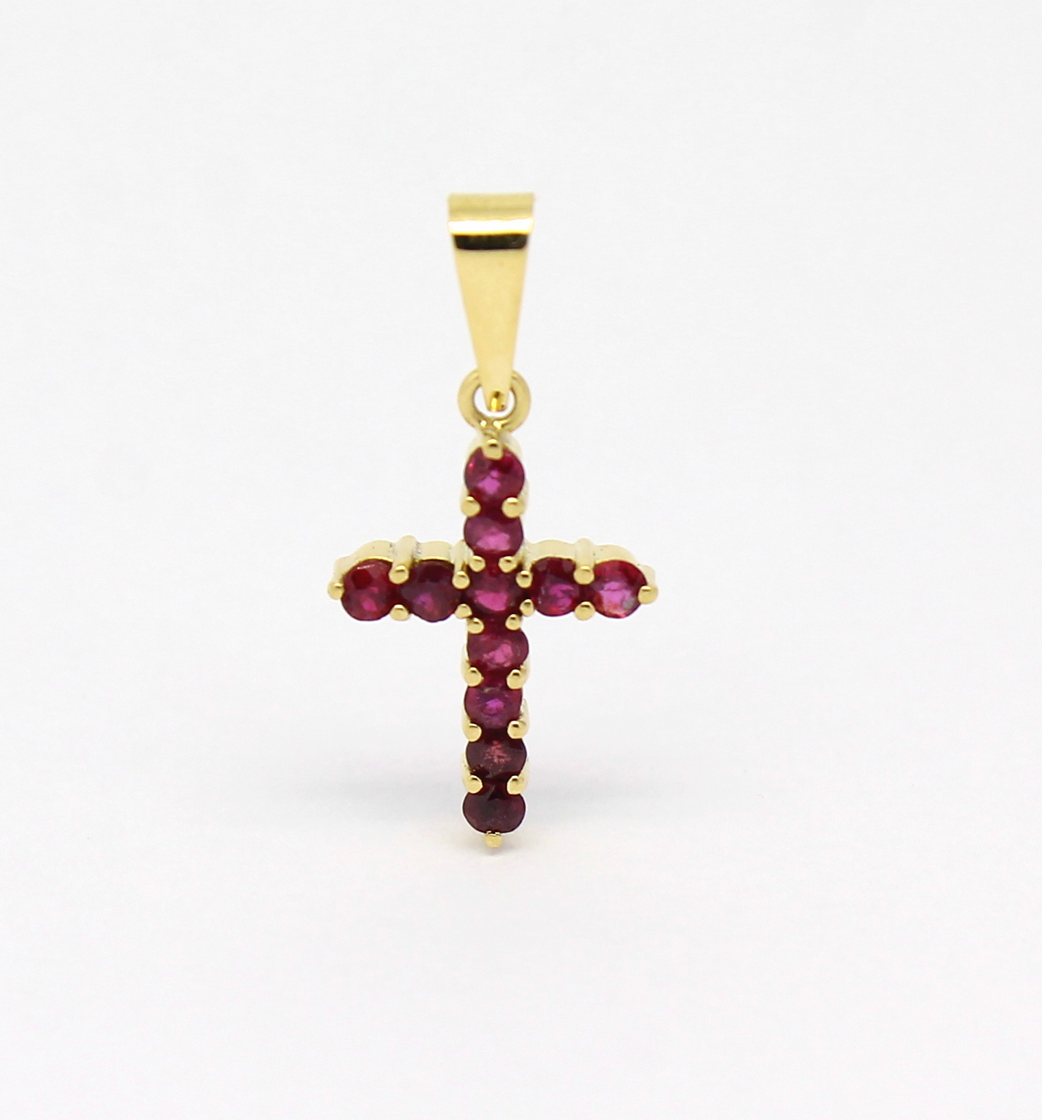 Pingente Cruz de Rubi Ouro 18k 750 (6)