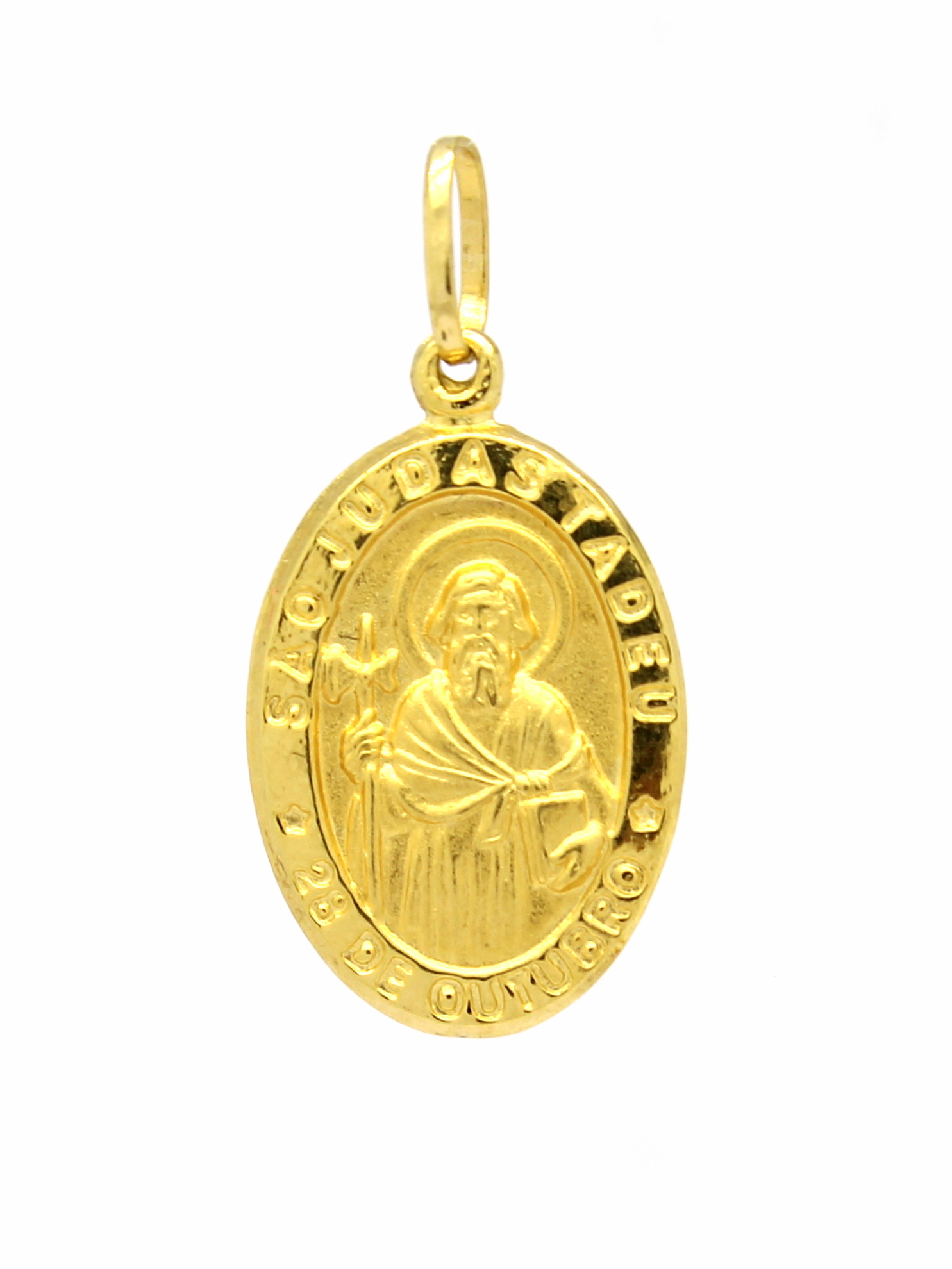 Pingente São Judas Tadeu Médio Ouro Amarelo 18k 750 (1)