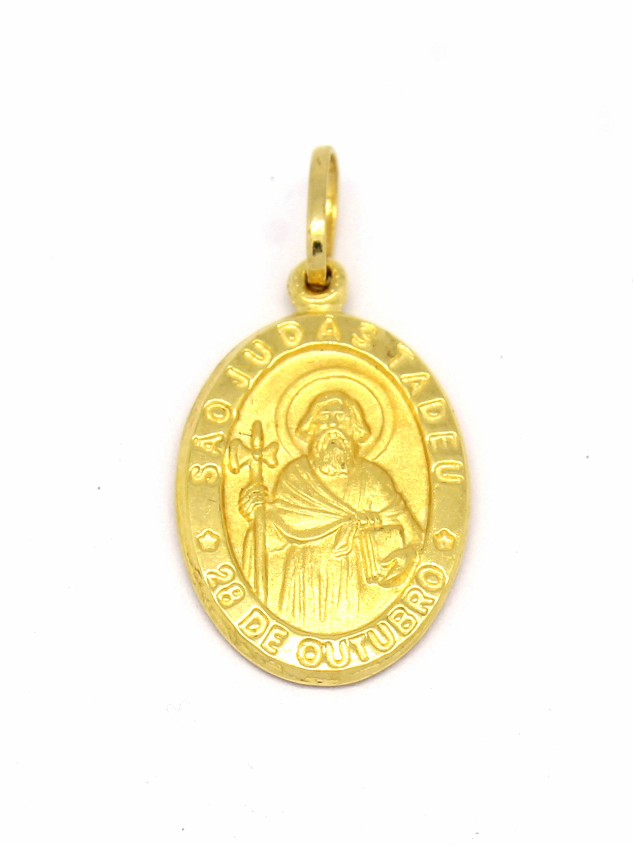 Pingente São Judas Tadeu Médio Ouro Amarelo 18k 750 (4)
