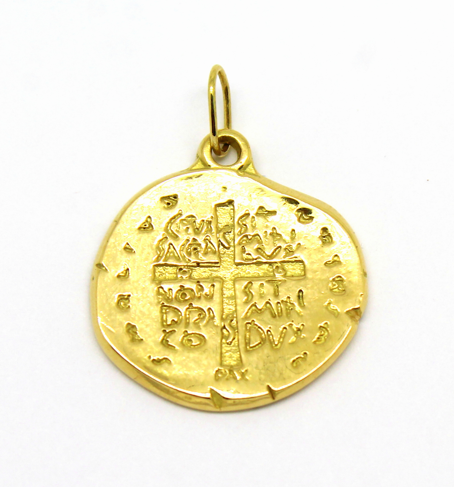 Medalha das Duas Cruzes Ouro 18k 750 (1)