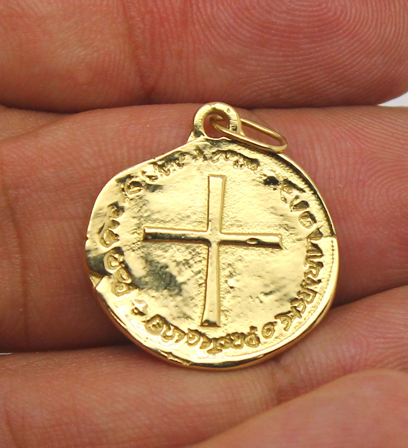 Medalha das Duas Cruzes Ouro 18k 750 (5)