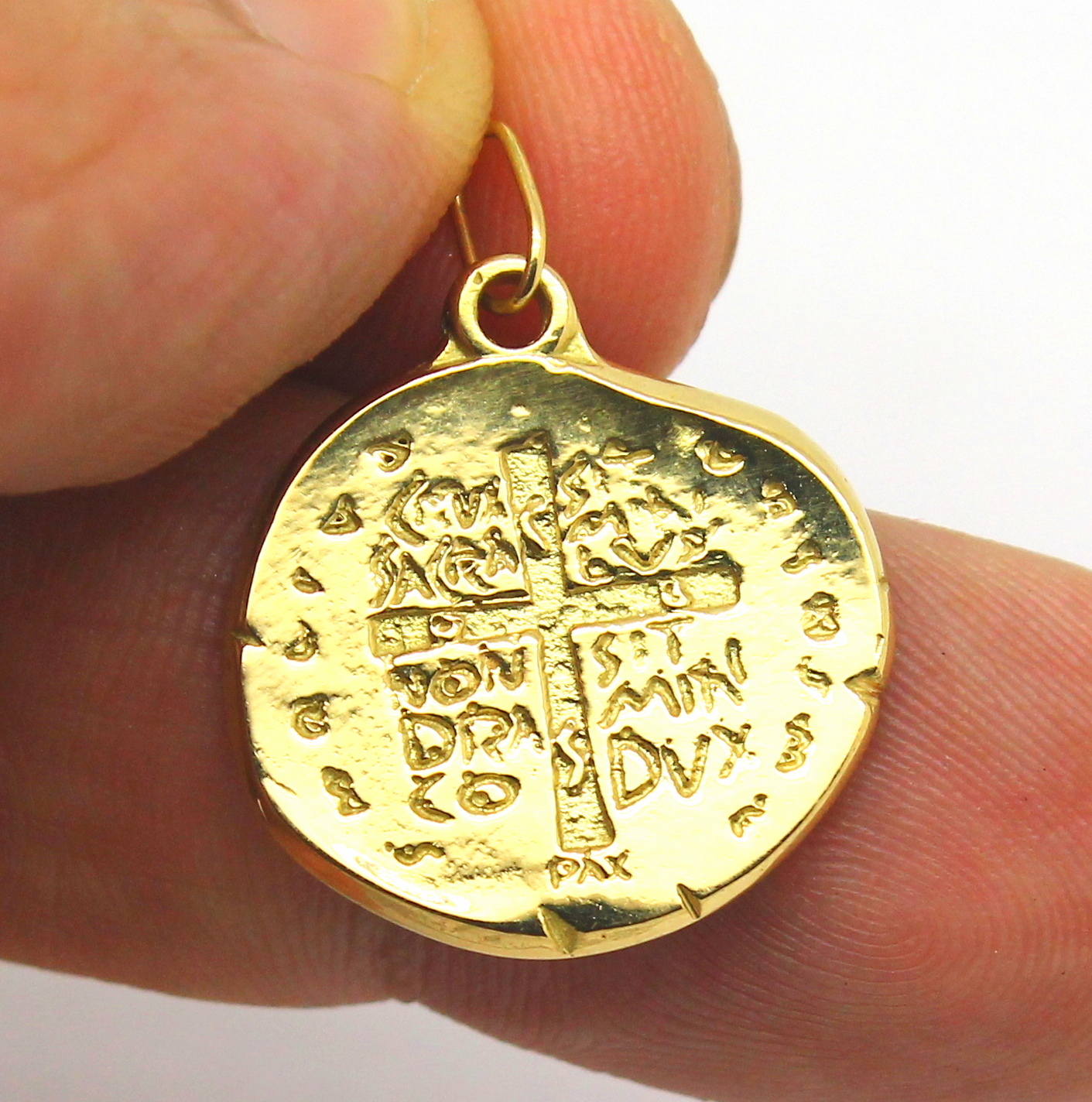 Medalha das Duas Cruzes Ouro 18k 750 (6)