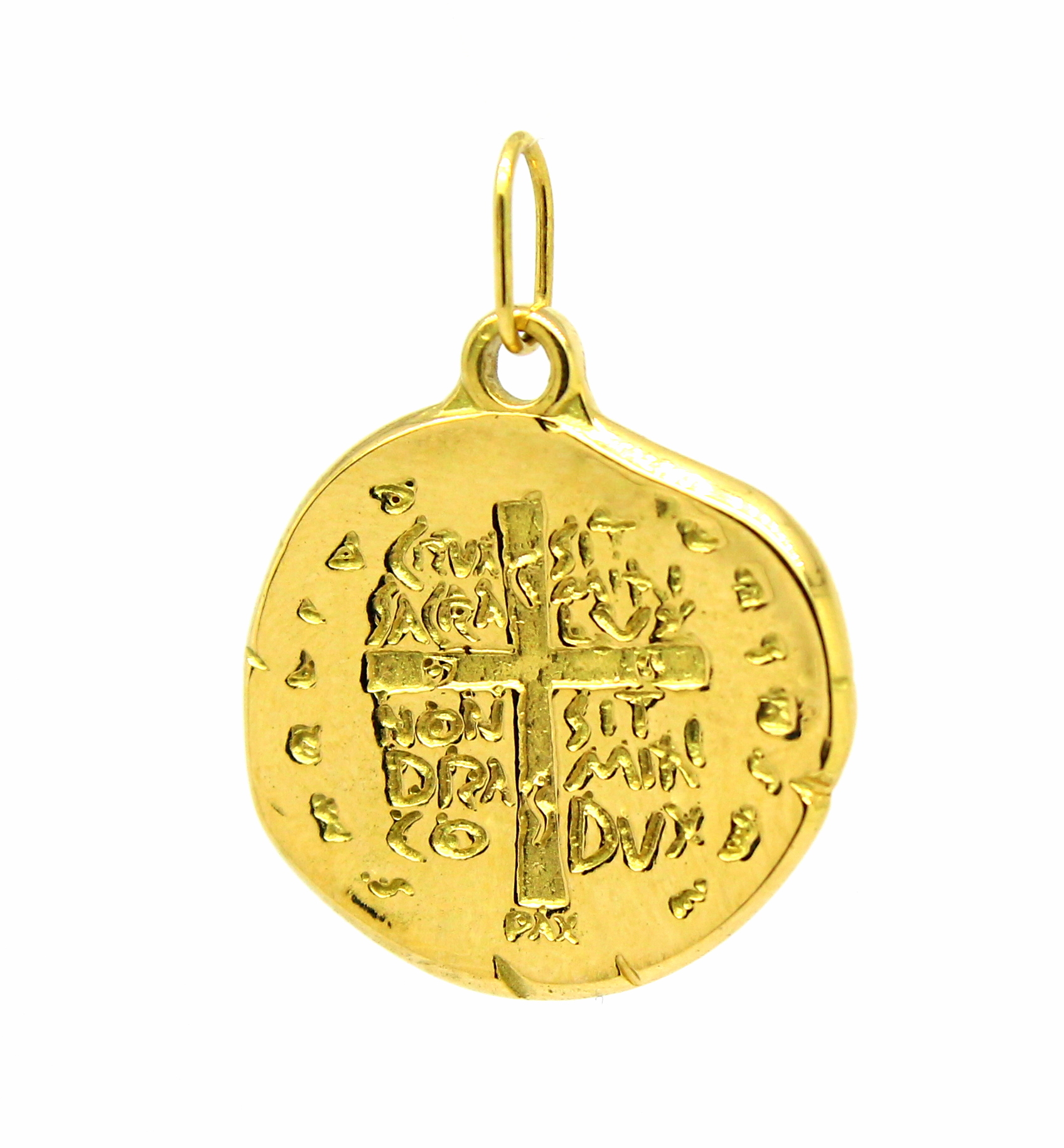 Medalha das Duas Cruzes Ouro 18k 750 (9)