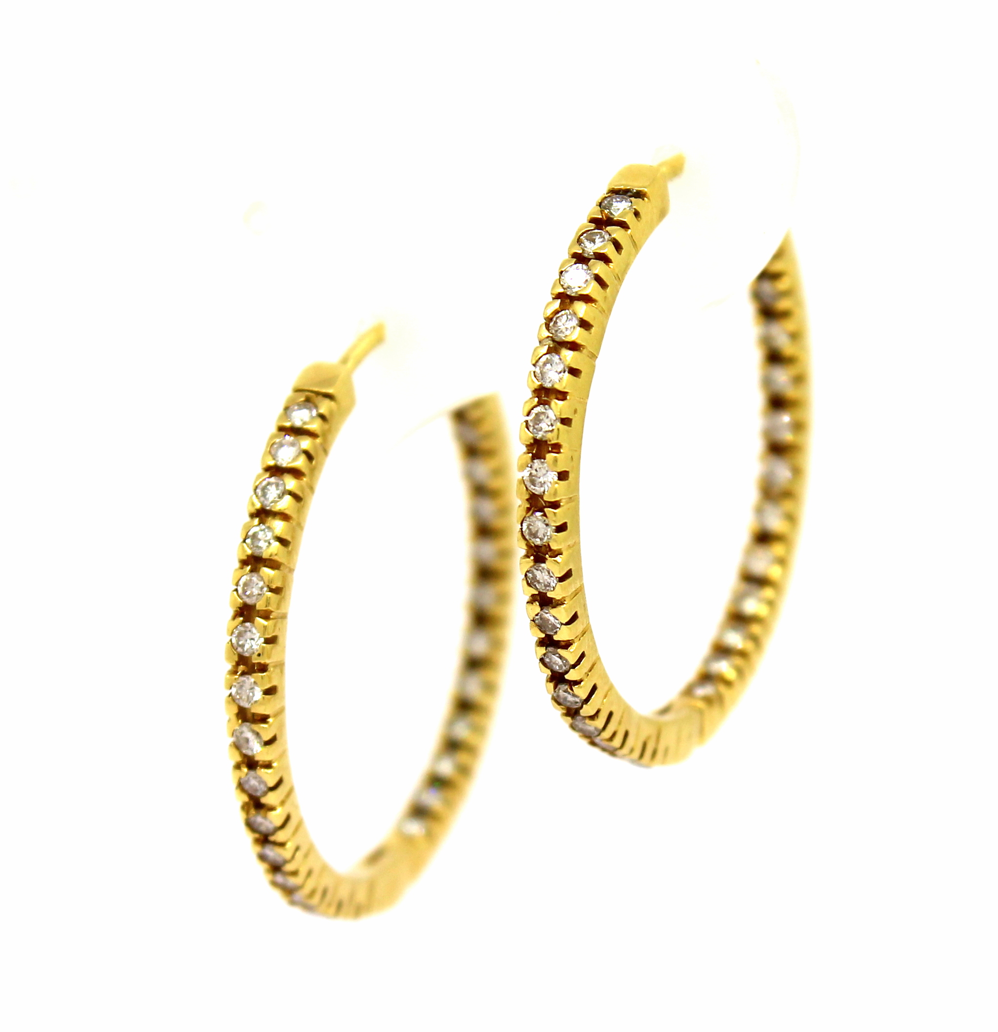 Brincos de Argola Zircônias Ouro 18k 750 (4)