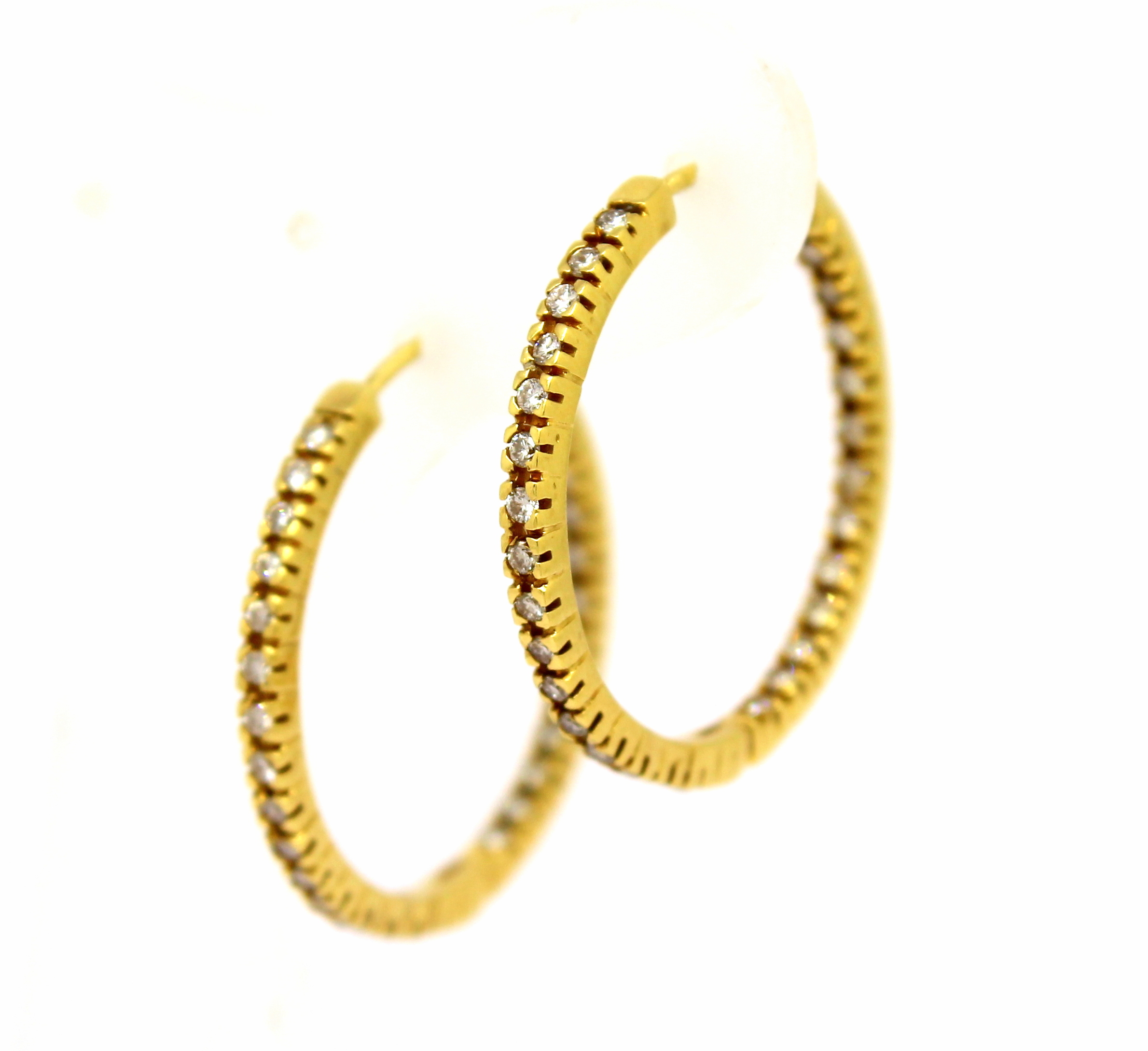 Brincos de Argola Zircônias Ouro 18k 750 (5)