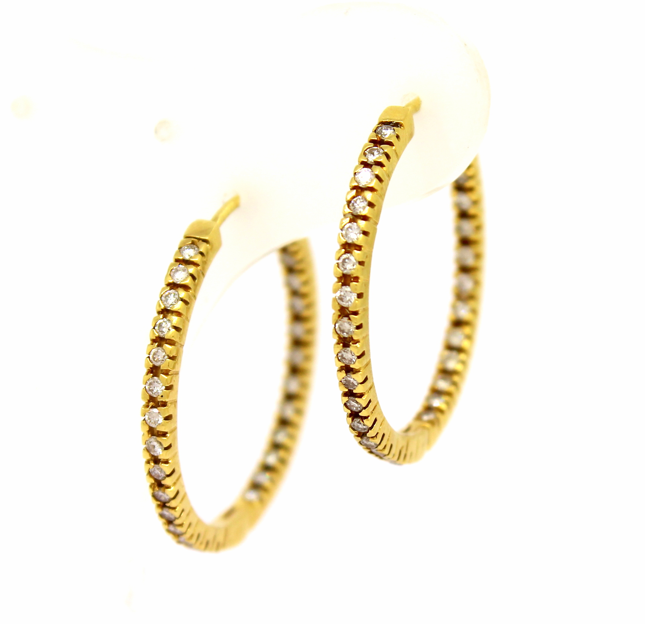 Brincos de Argola Zircônias Ouro 18k 750 (6)