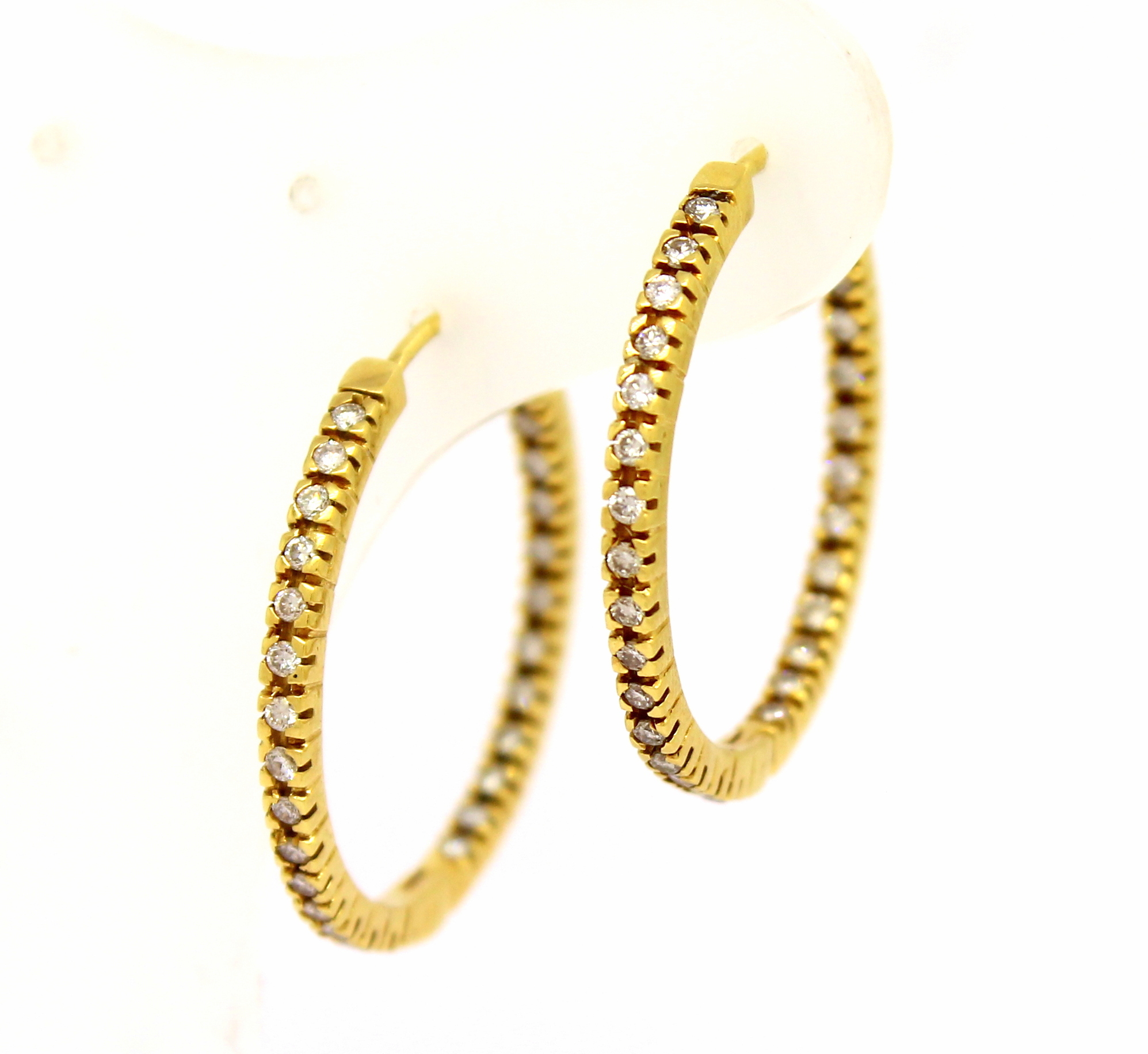Brincos de Argola Zircônias Ouro 18k 750 (7)