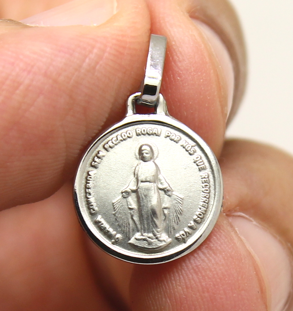 Medalha Milagrosa Redonda Aço 316L (3)