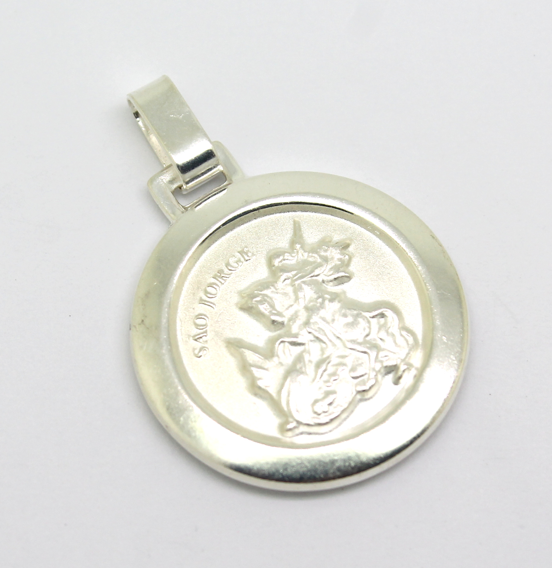 Medalha São Jorge Grande Prata 925 (2)