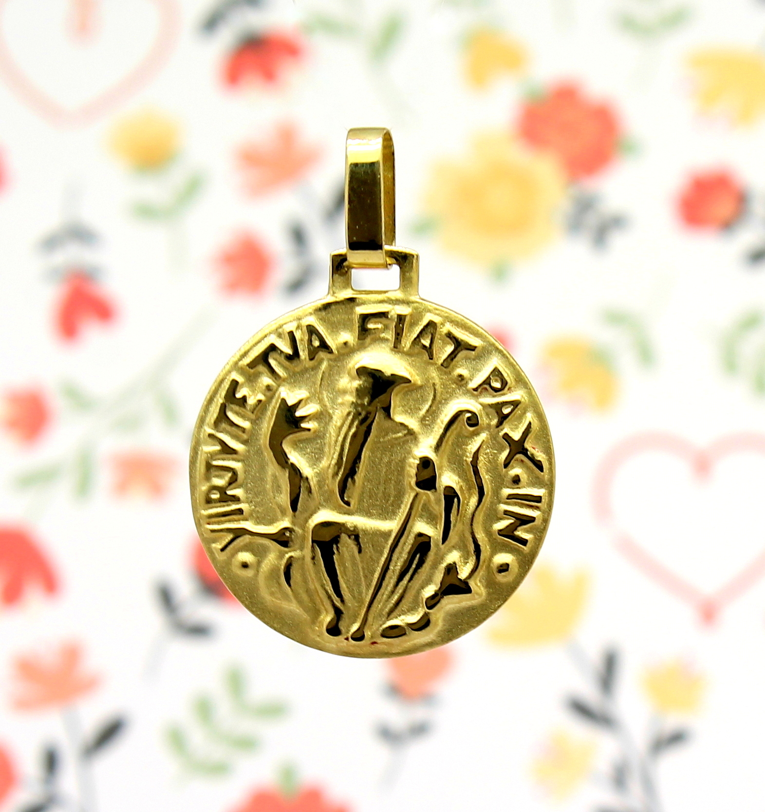 Pingente São Bento Sentado Ouro 18k (2)