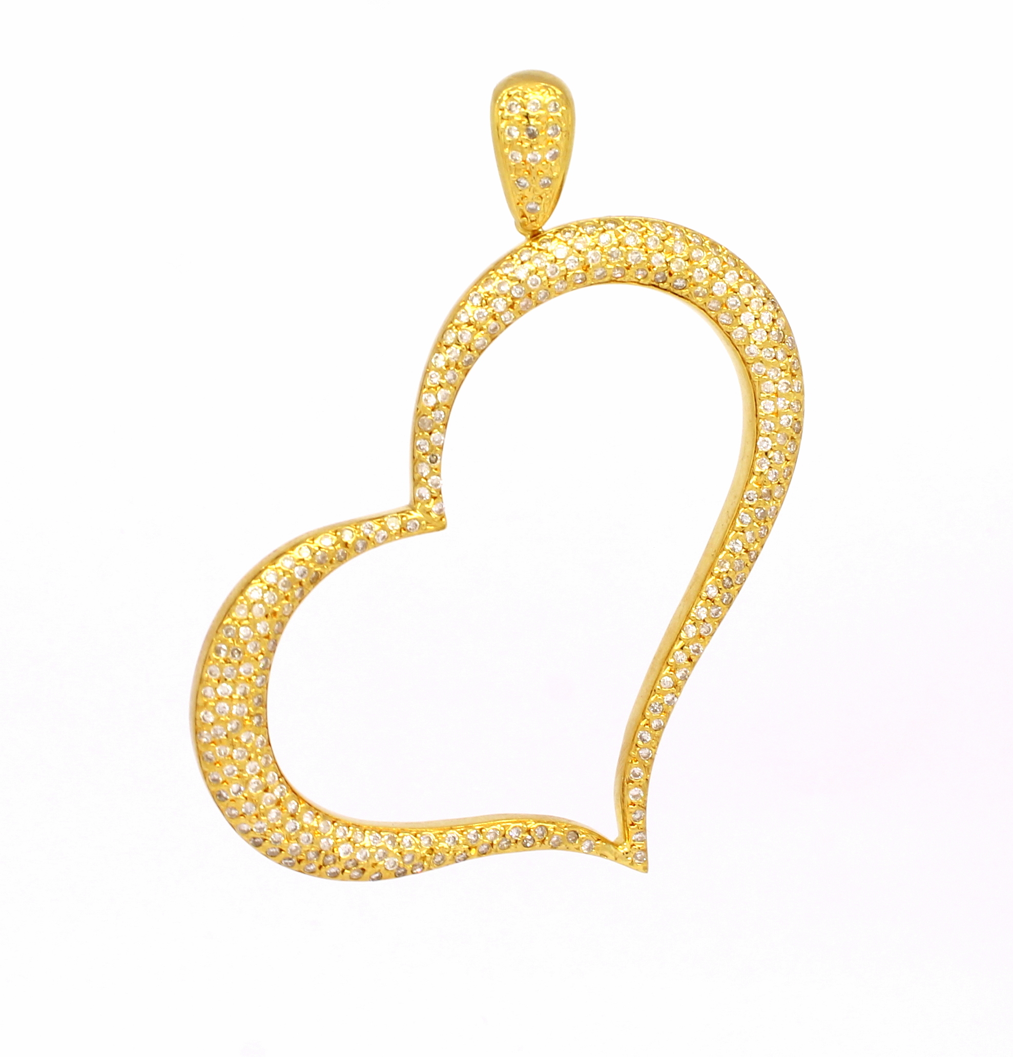 Pingente Coração Cravejado Ouro 18k (1)