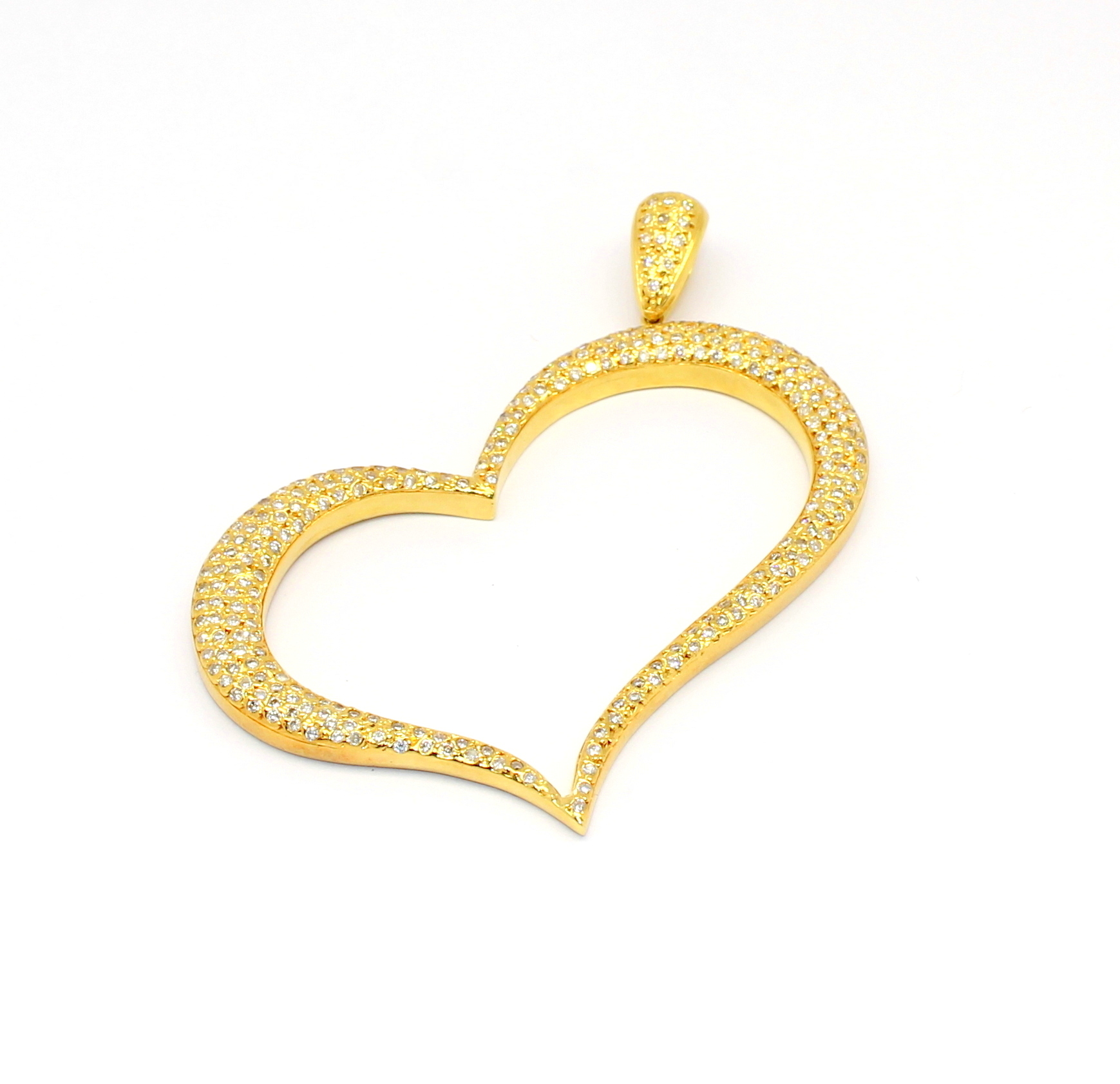 Pingente Coração Cravejado Ouro 18k (13)