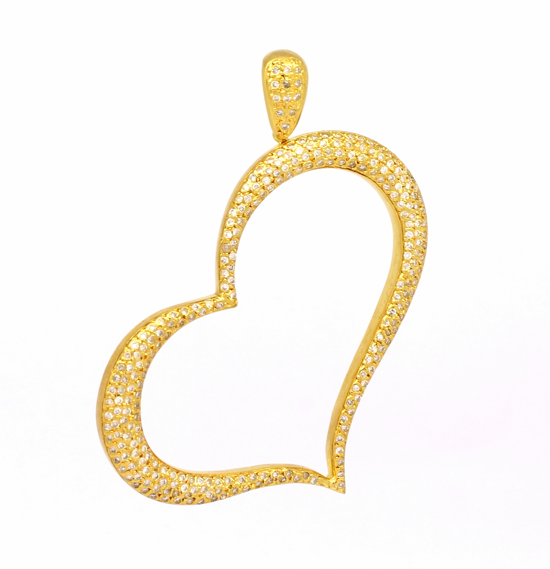 Pingente Coração Cravejado Ouro 18k (14)