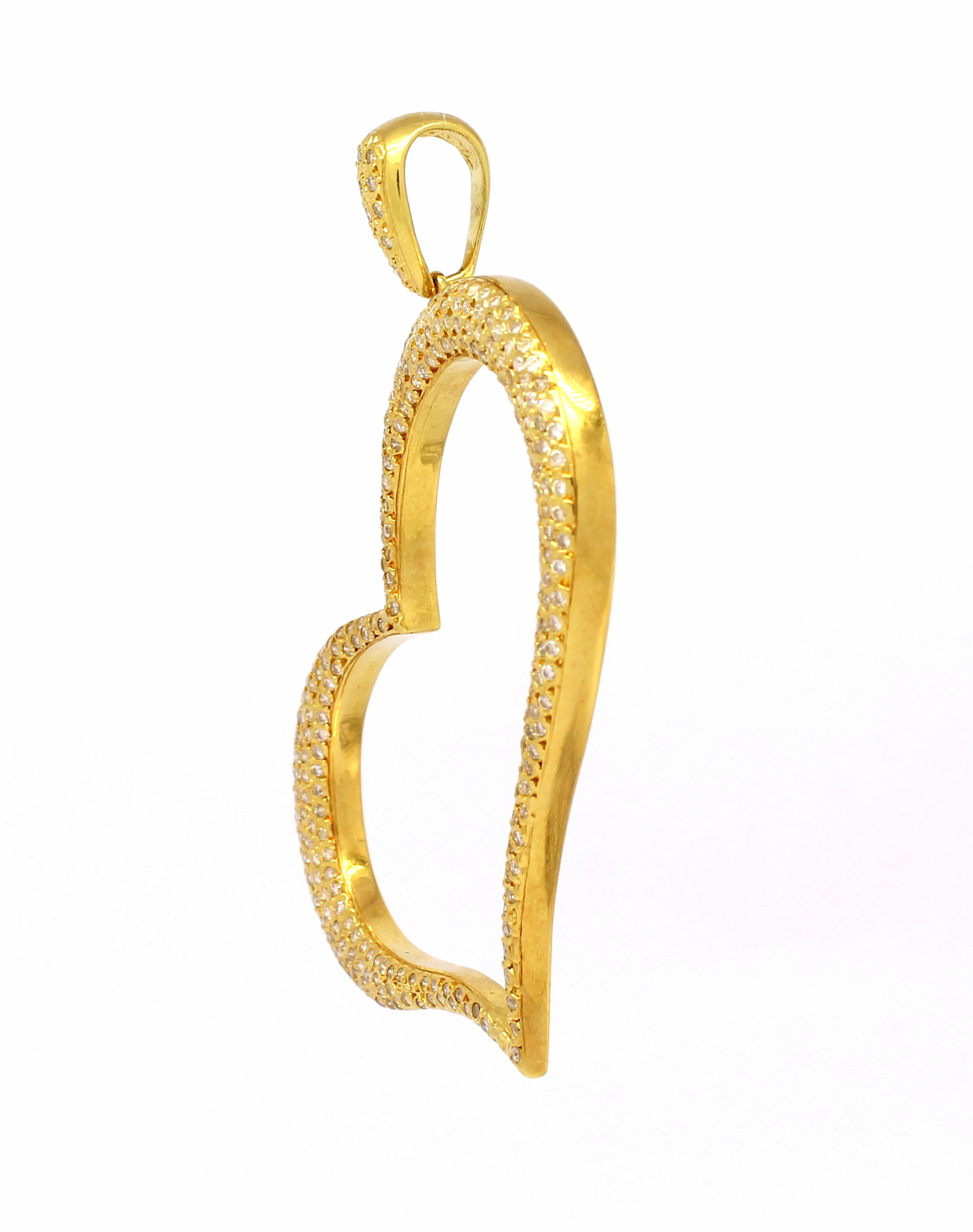 Pingente Coração Cravejado Ouro 18k (3)