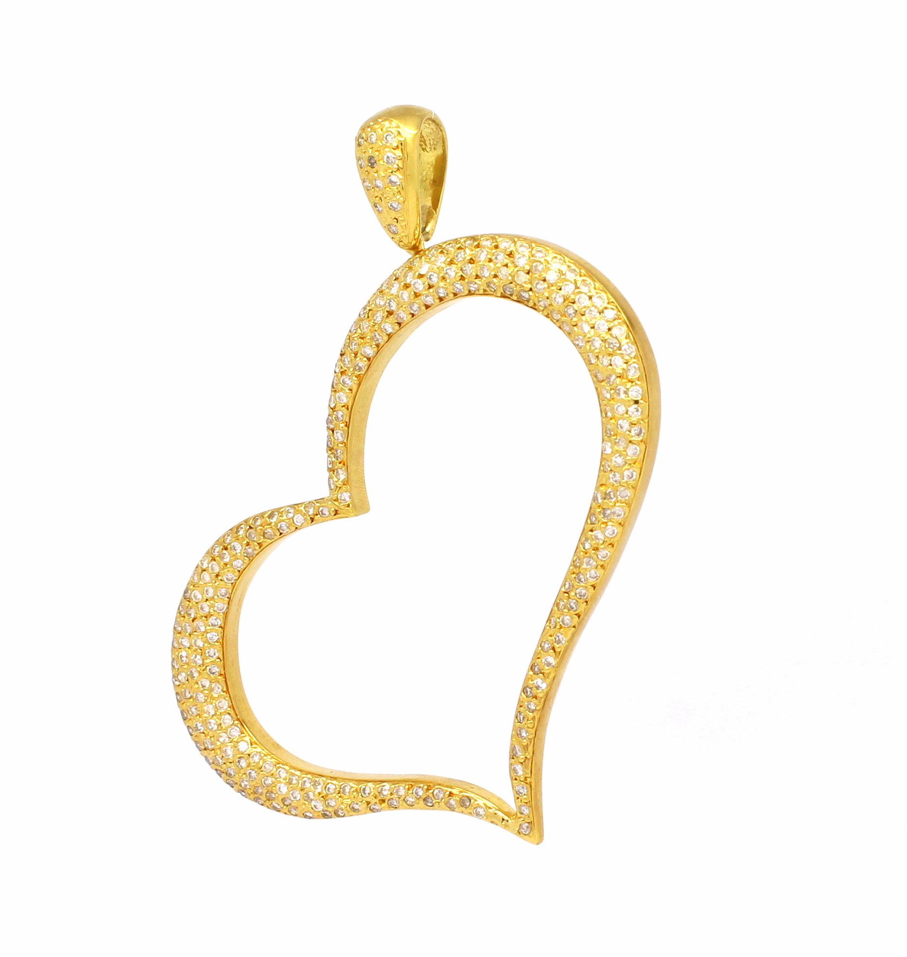 Pingente Coração Cravejado Ouro 18k (4)
