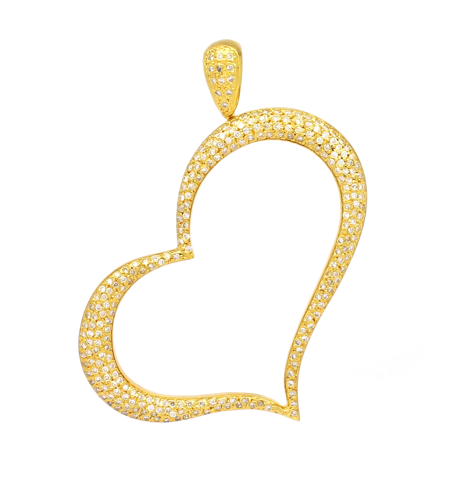 Pingente Coração Cravejado Ouro 18k (5)