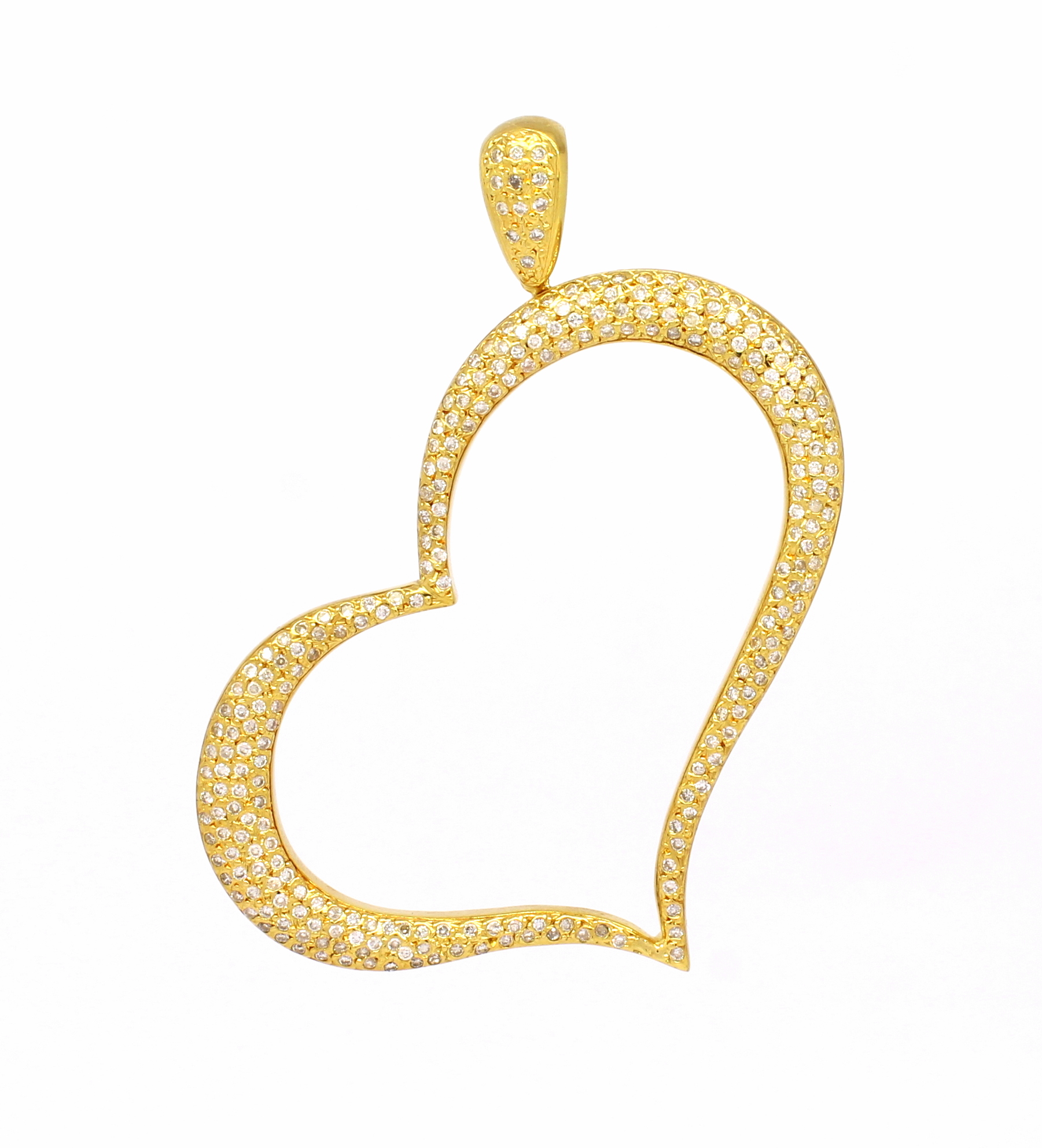 Pingente Coração Cravejado Ouro 18k (7)