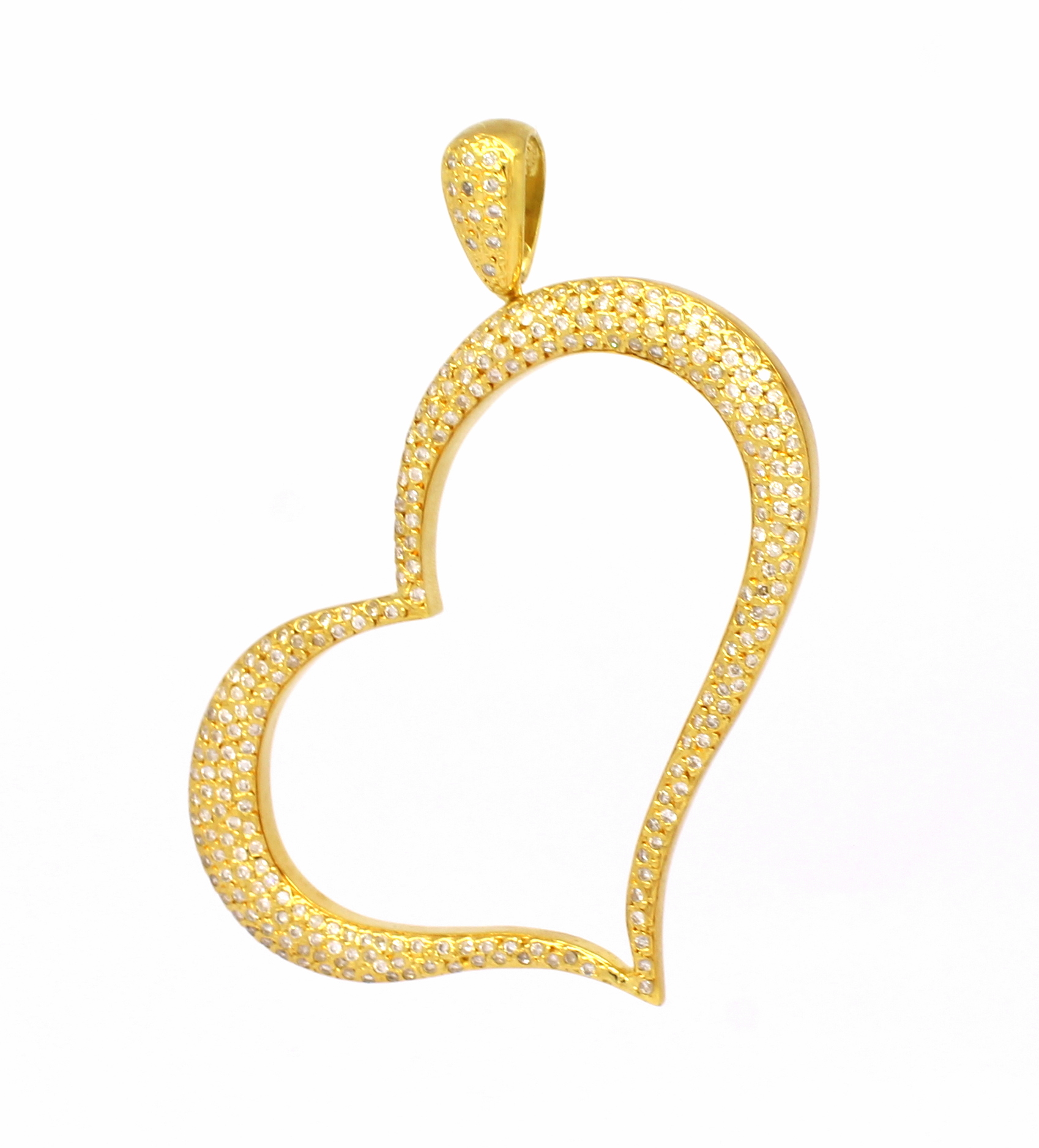 Pingente Coração Cravejado Ouro 18k (8)