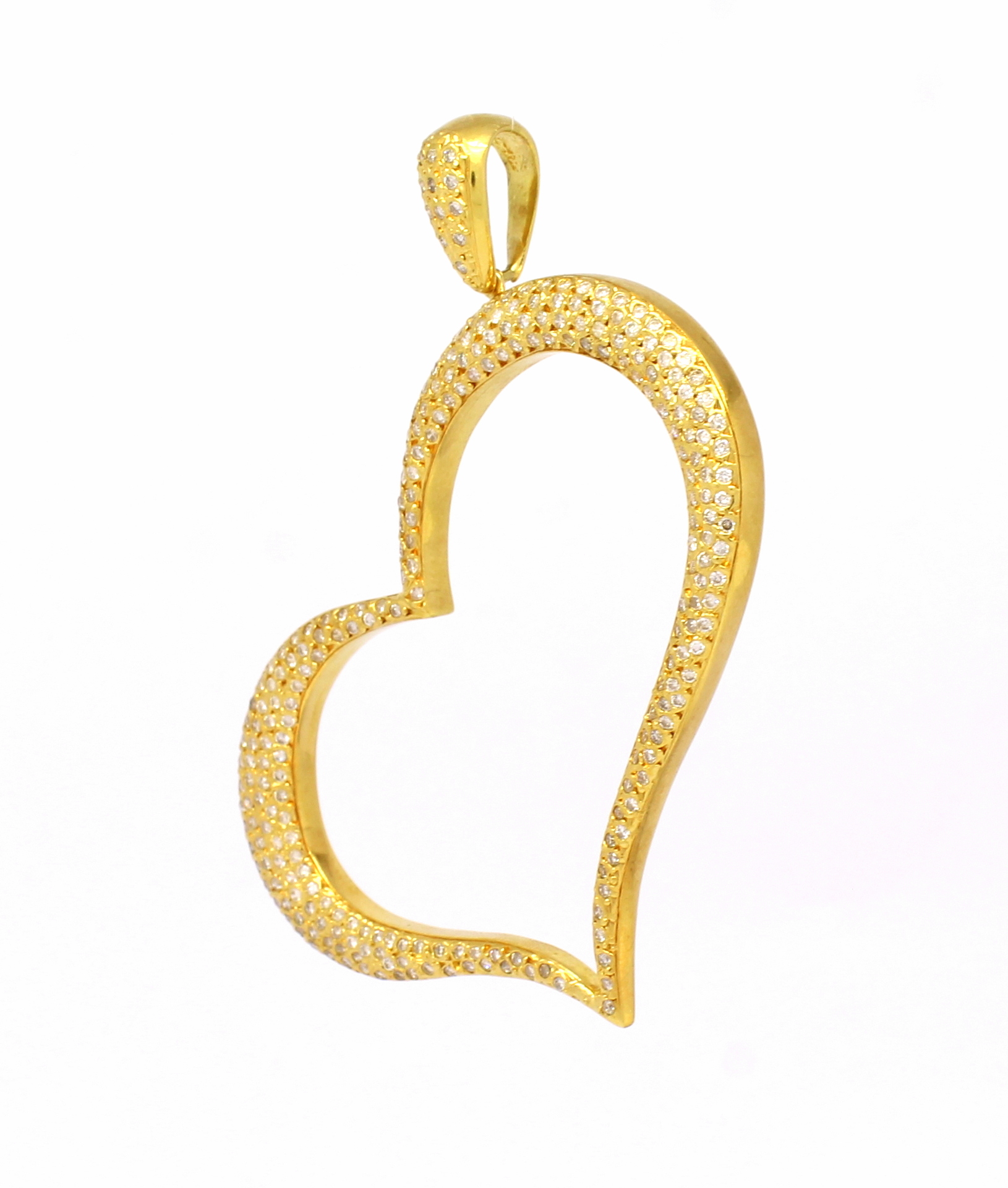 Pingente Coração Cravejado Ouro 18k (9)